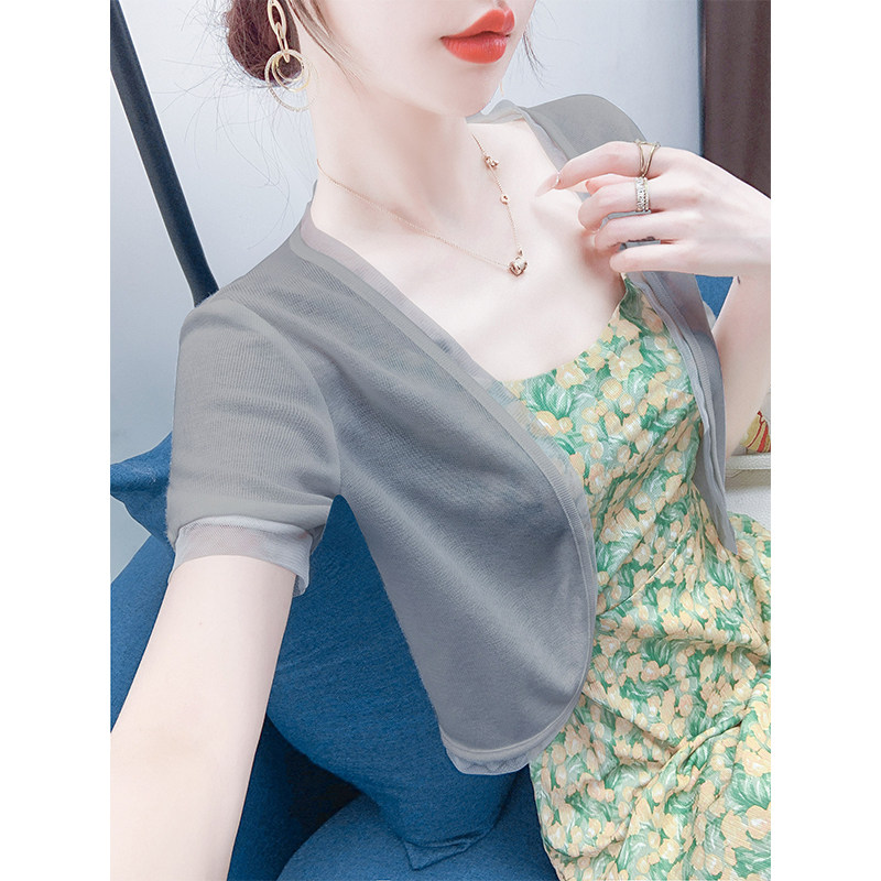 针织开衫女薄款外搭披肩上衣外套图片