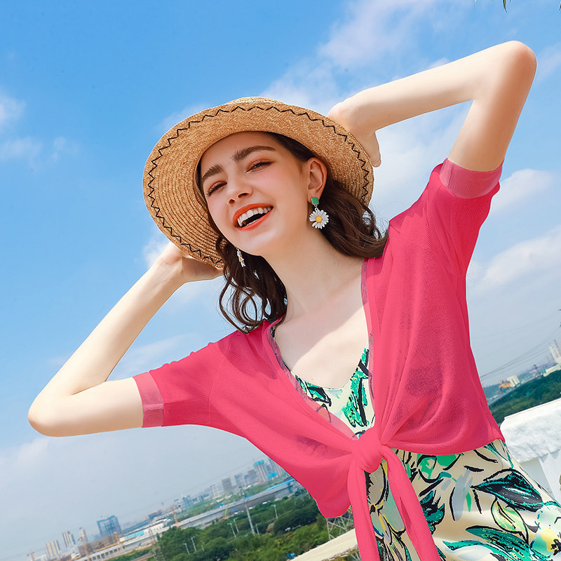 针织衫女薄款开衫上衣披肩v领图片