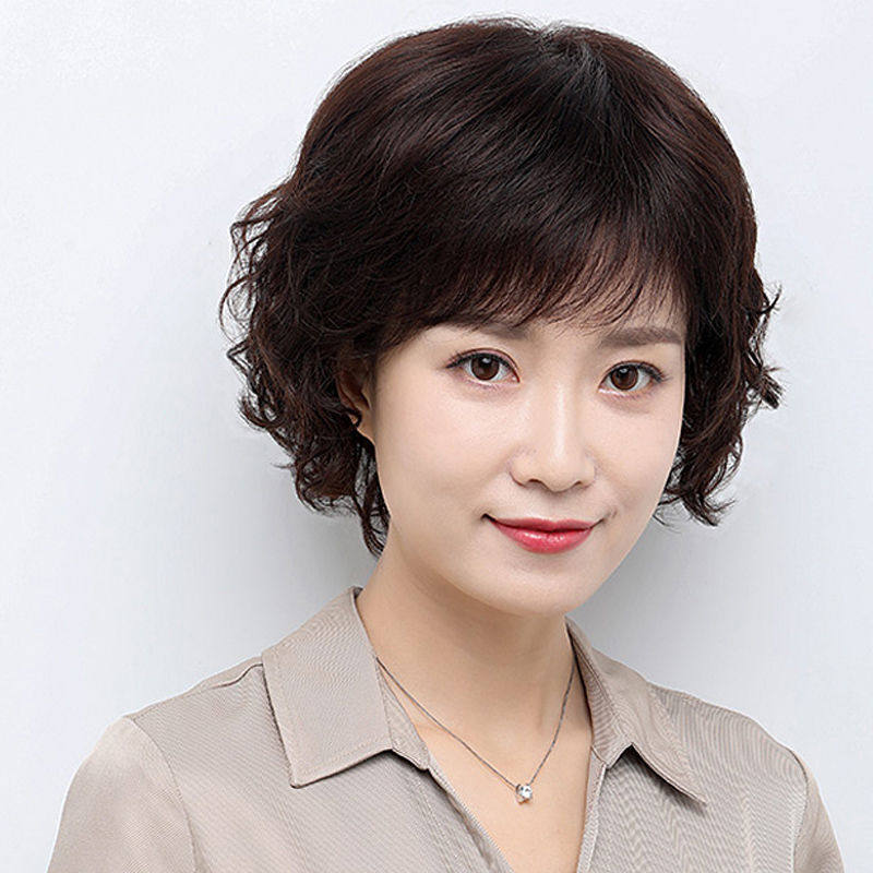 新款唐妮假发女短发妈妈假发女全头套中老年真人发丝真发短卷头发高性价比高么？