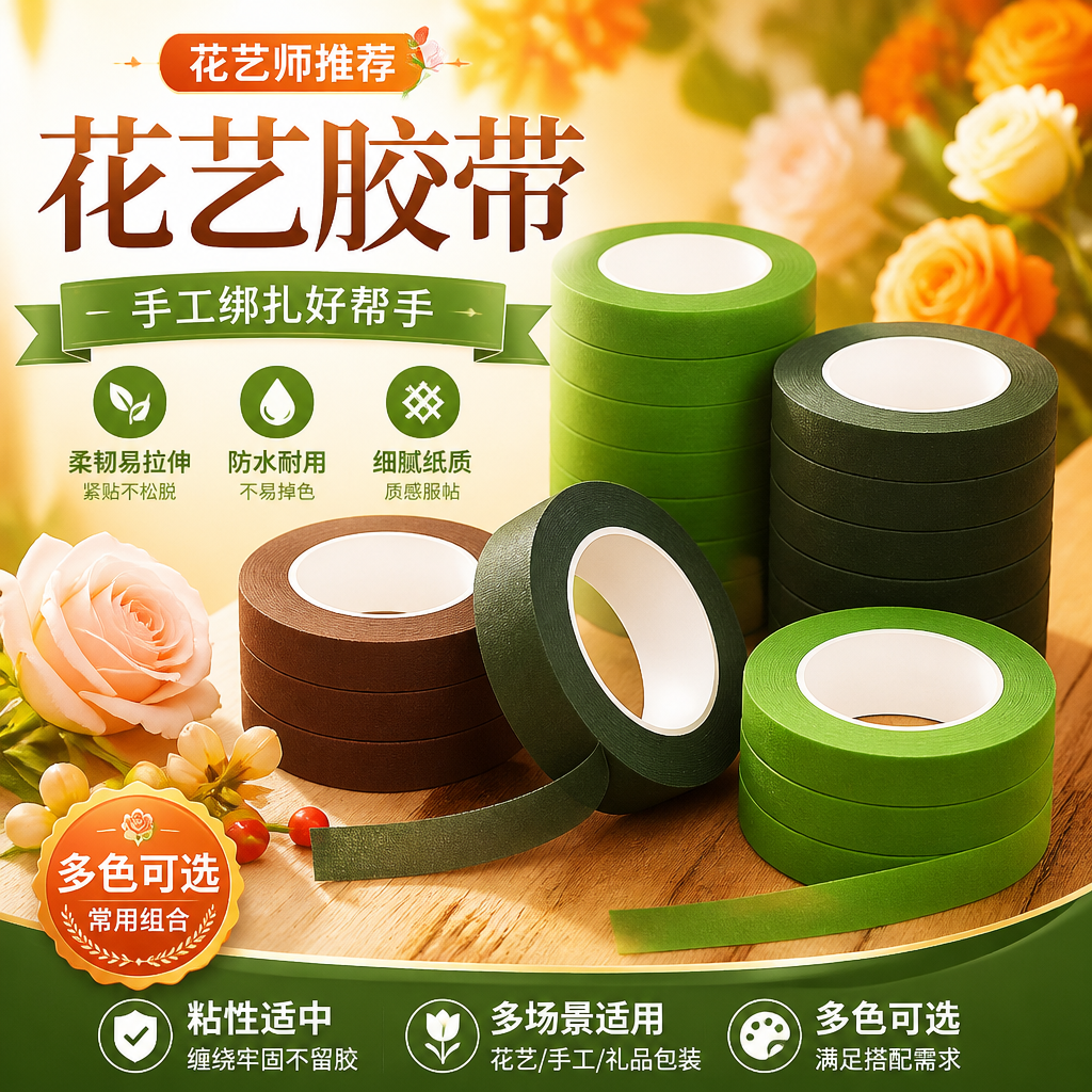 花艺胶带高粘易撕花店插花工具