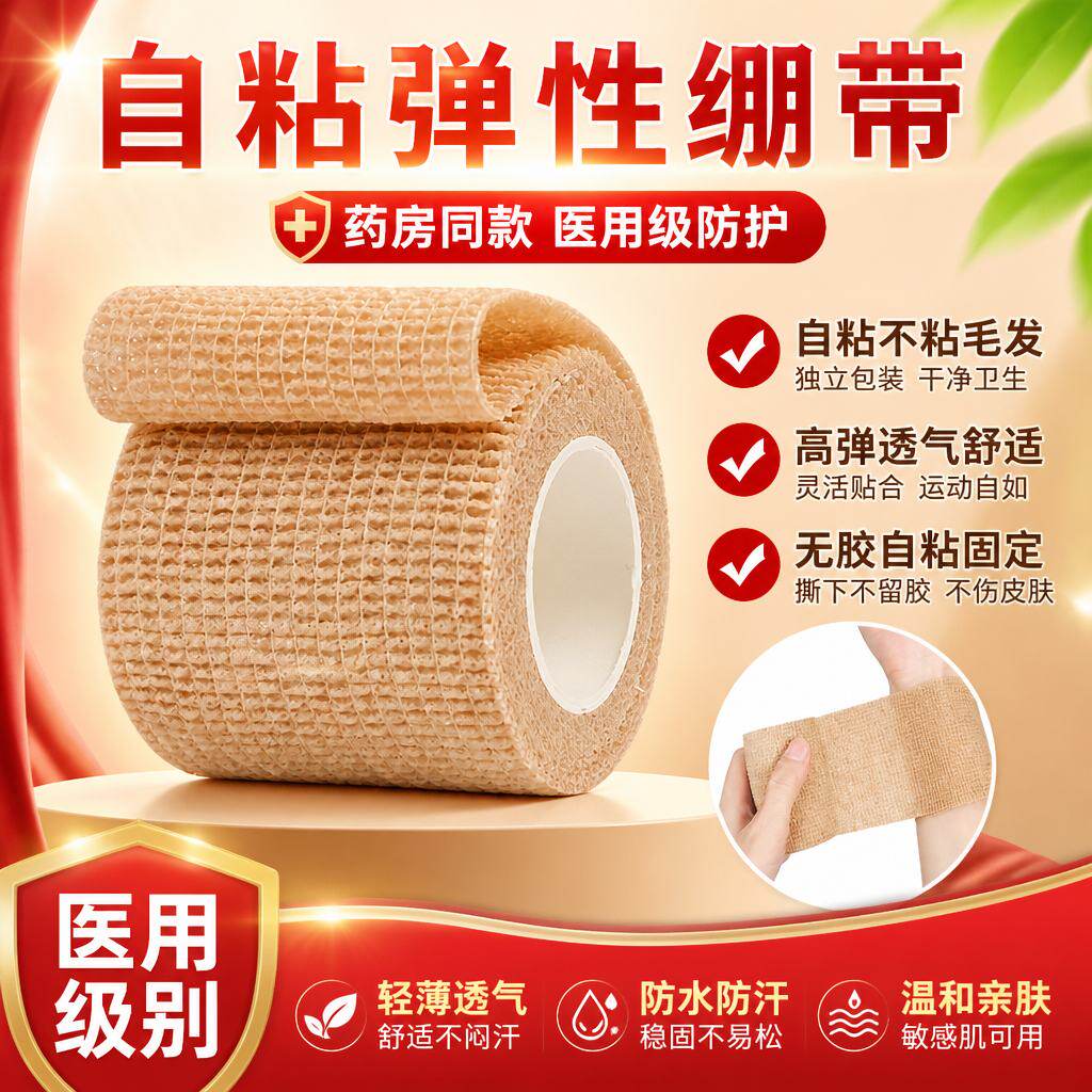 自粘弹力一次性运动绷带