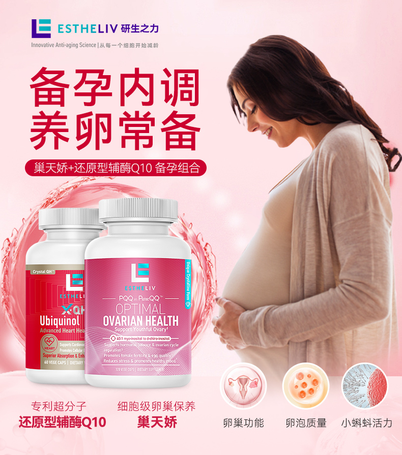 【4瓶装】研生之力辅酶coq10*2搭配巢天娇*2dci手性肌醇养卵