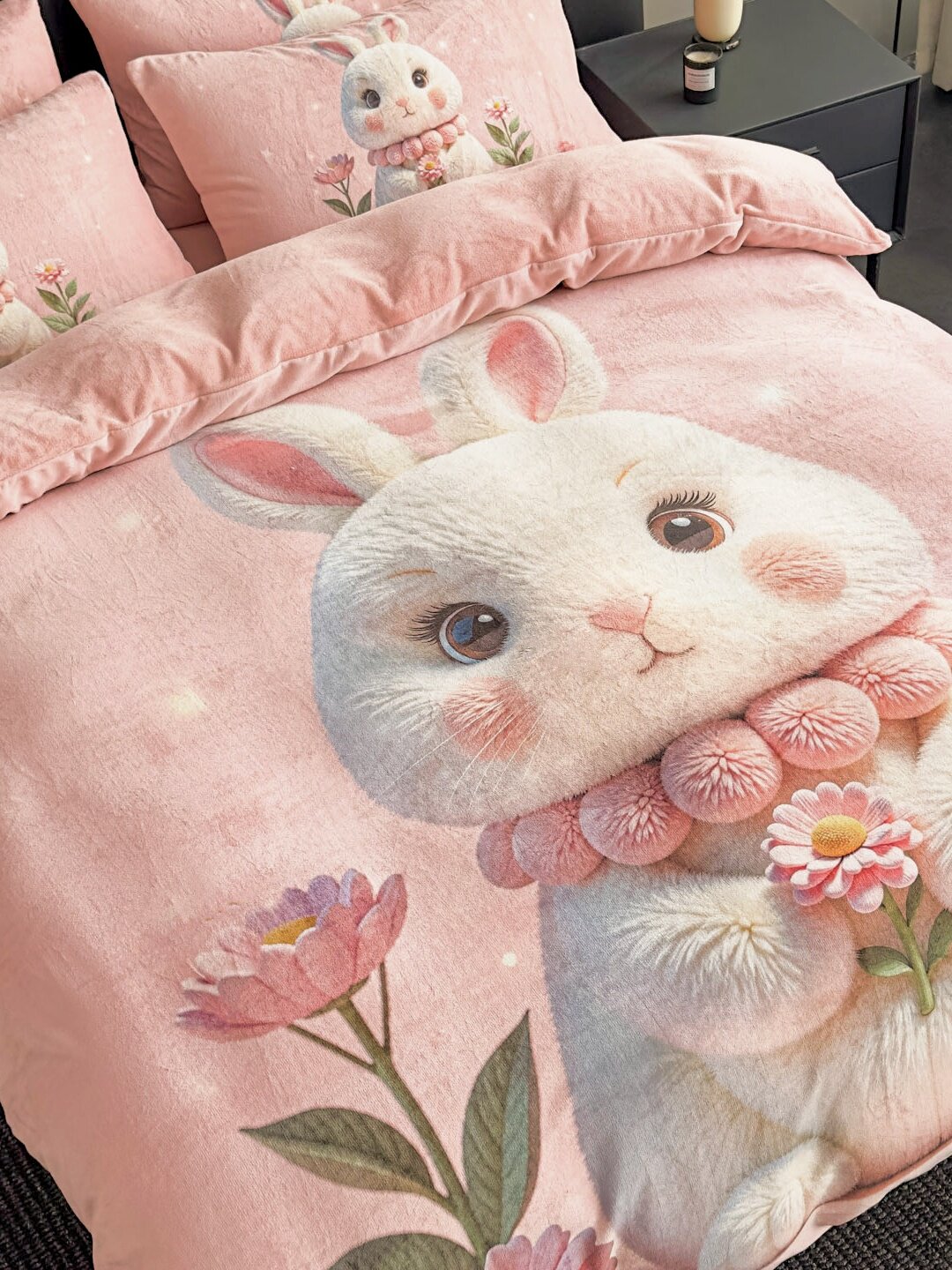 5D冬季加厚牛奶绒被套单件珊瑚绒法兰绒双面绒被罩单人成毛绒被单