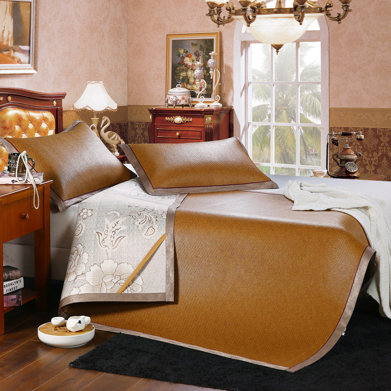 双面凉席加厚印尼藤席三件套可水洗家用夏季冰丝席双人床上空调席