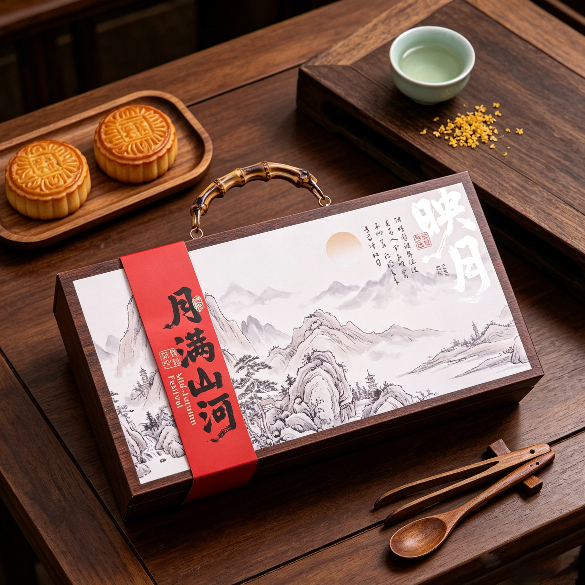 2026月饼包装盒新款古风高档手提8粒100克冰皮流心中秋礼盒空盒子