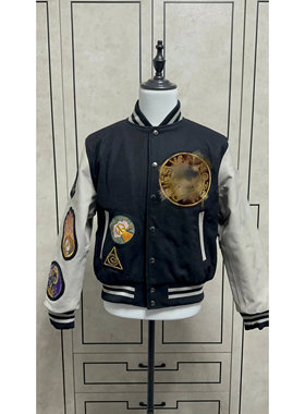 现货【正确版本】光明之眼棒球服夹克外套头层皮万针刺绣vibe风格