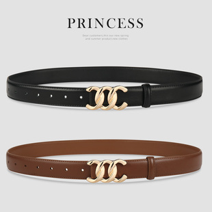 女士皮带2025新款时尚百搭真皮宽腰带女配牛仔裤带简约装饰高级感