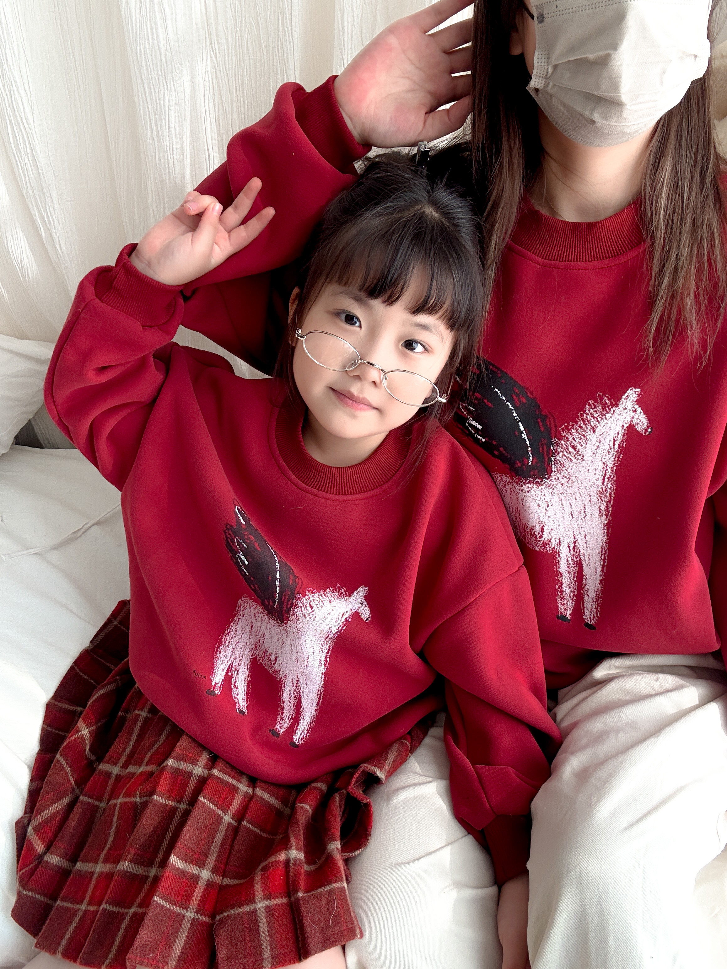 【小乐专享】【顾奈】QZ796马年加绒亲子卫衣