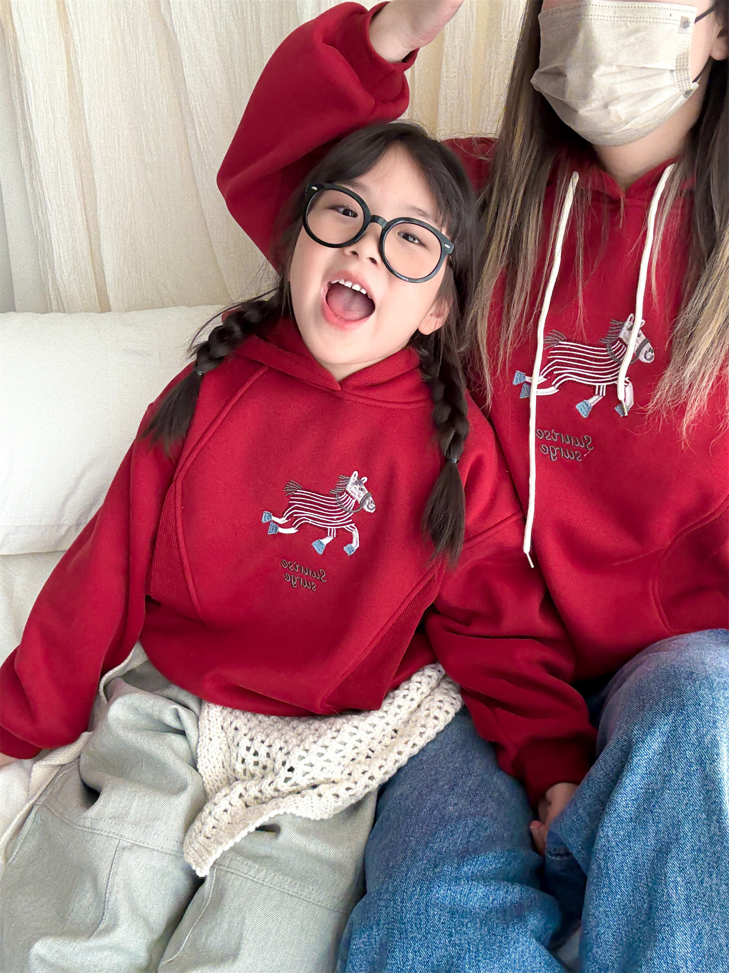 【小乐专享】【顾奈】QZ801马年新款加绒连帽卫衣,童装/婴儿装/亲子装,亲子装/亲子时装,淘宝优惠券,粉丝福利购,淘宝优惠卷