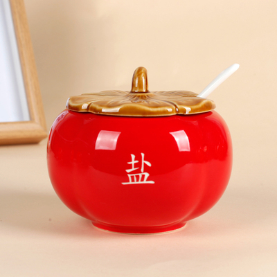 柿柿如意陶瓷柿子调味罐家用厨房调料盒套装烧烤调烤料罐盐罐糖罐