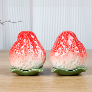 中式仿真水果蔬菜陶瓷摆件娃娃屋迷你小摆件创意草莓精致卧室摆饰