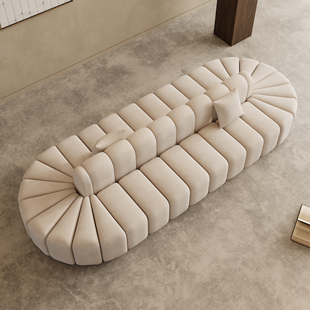 侘寂风双面坐背靠背直排沙发鞋店服装店铺美容院酒店大堂会所横厅