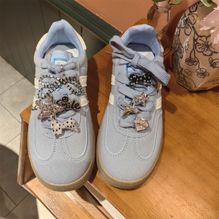 德训鞋配饰samba鞋带ins风银色蝴蝶结装饰扣运动diy鞋花小众百搭