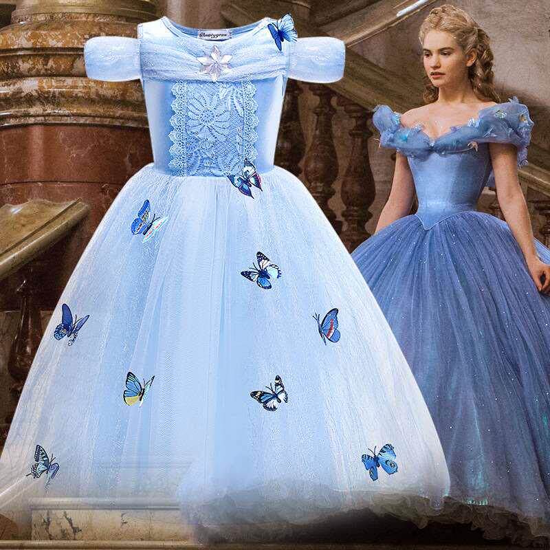 万圣节儿童服装灰姑娘公主裙子女童蓬蓬裙冰雪奇缘表演服连衣裙