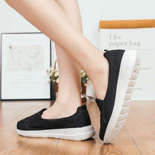 2023新款女鞋秋款老北京布鞋一脚蹬轻便软底妈妈散步浅口单鞋百搭