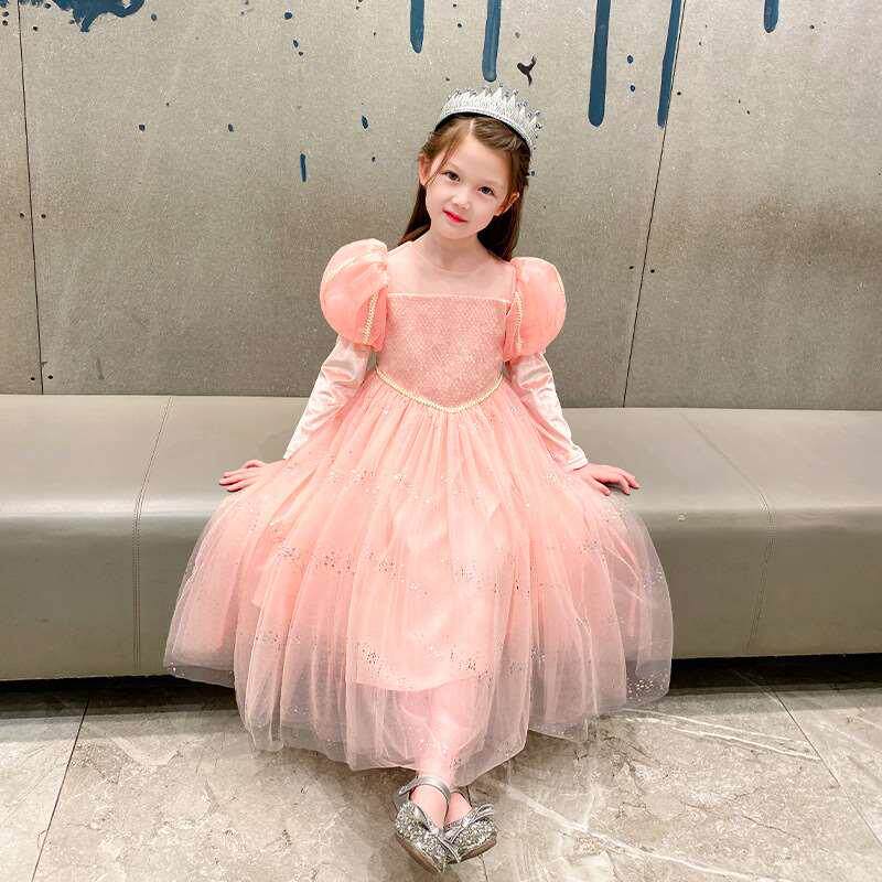 万圣节女童艾莎公主裙秋冬冰雪奇缘爱莎连衣裙儿童爱沙裙子礼服