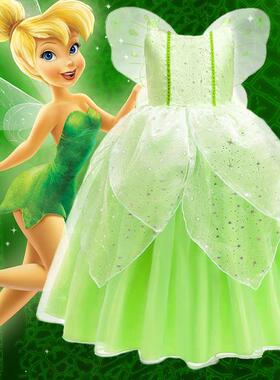 小精灵连衣裙儿童演出礼服tinker bell女童公主裙奇妙仙子小叮当