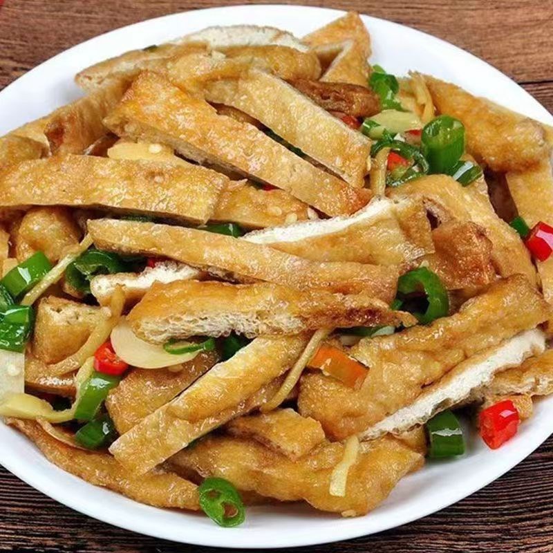 油炸豆腐片河南特产空心豆腐丝豆腐干油豆腐手工豆Z腐泡半成品
