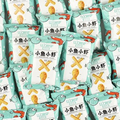 琅琅脆小鱼小虾鲜虾片虾条休闲零食网红热卖M膨化食品小吃散装袋