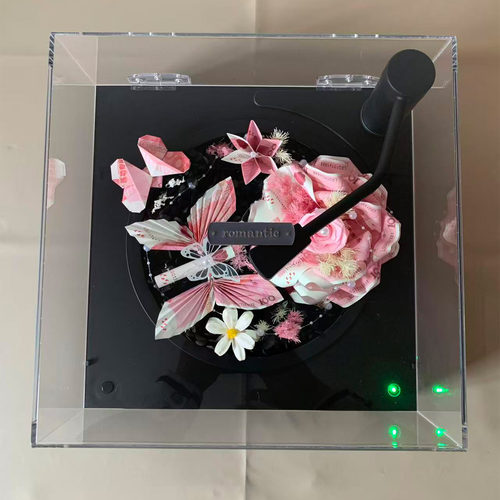 有钱花留声机蓝牙音箱永生花礼盒