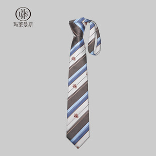 男士领带男休闲衬衫女DK学院风时尚潮流蓝白褐色条纹手打JK风潮品