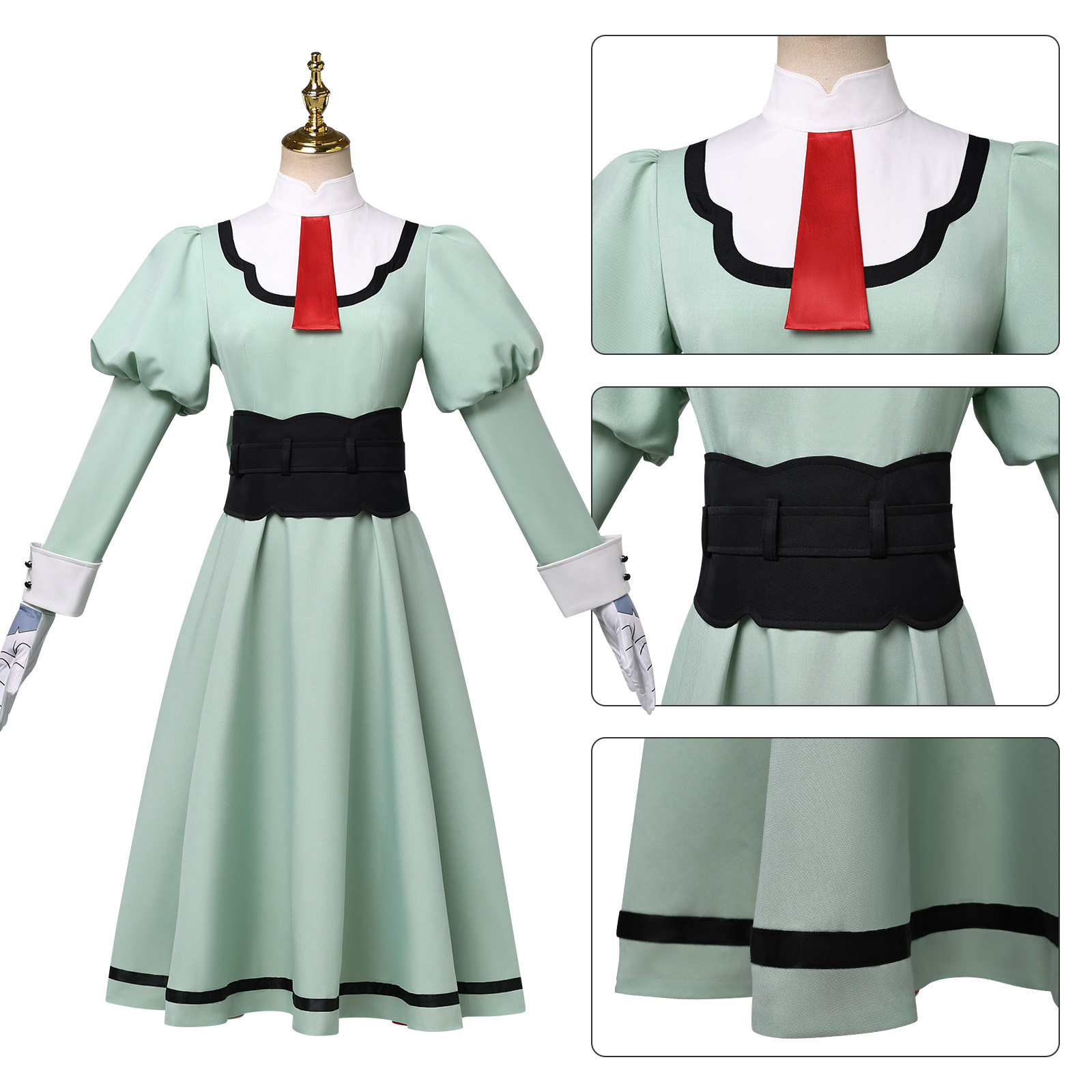 万圣节新番缎带英雄cos服蓝宝石cosplay日常服绿色连衣裙二次元服