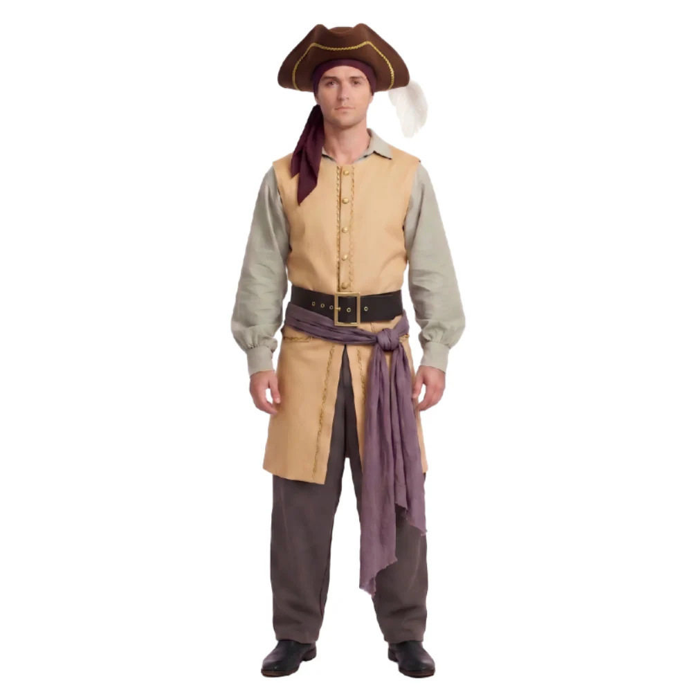 万圣节舞台服装中世纪海盗cos服克拉克船长马甲套装海盗服装表演