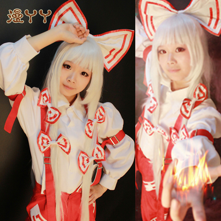 】现货 东方project东方永夜抄藤原妹红cos 假