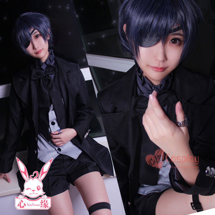 现货 心缘cosplay 黑执事夏尔恶魔装 黑版 送戒指 袜