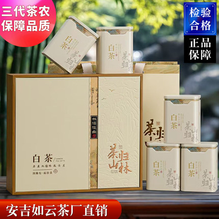 渝五福安吉白茶2025新茶明前特级250g礼盒装高山绿茶春季特产茶叶