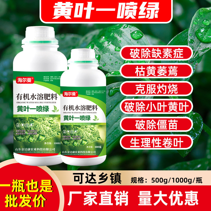 一喷绿氨基酸叶面肥黄叶死苗果树蔬菜花卉叶子发黄枯死变绿农用