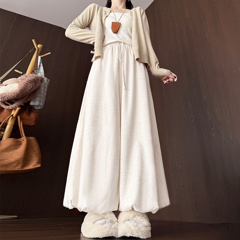 糯米花苞裤裙女高腰宽松显瘦灯笼裤裙韩系甜美百搭慵懒风休闲裤子