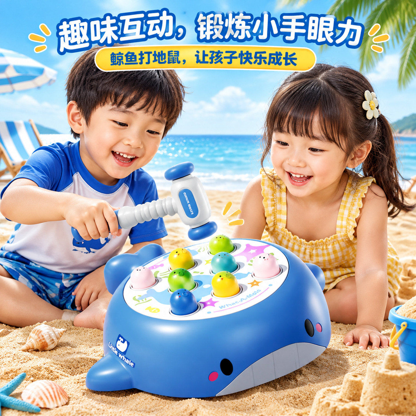 儿童打地鼠玩具宝宝视觉追踪训练益智3到6岁1游戏机婴儿敲打锤子