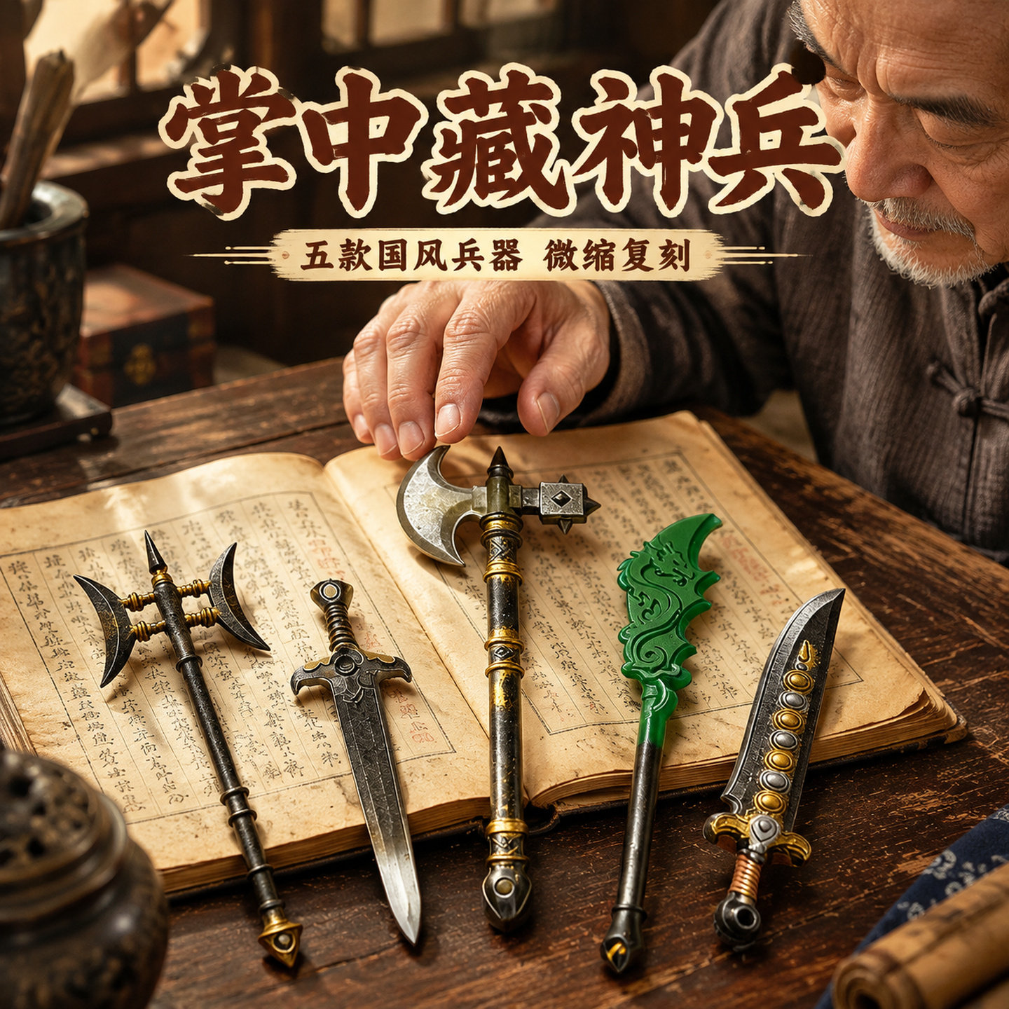 老人玩具国风兵器DIY材料包老年人益智解闷打发时间神器手眼协调