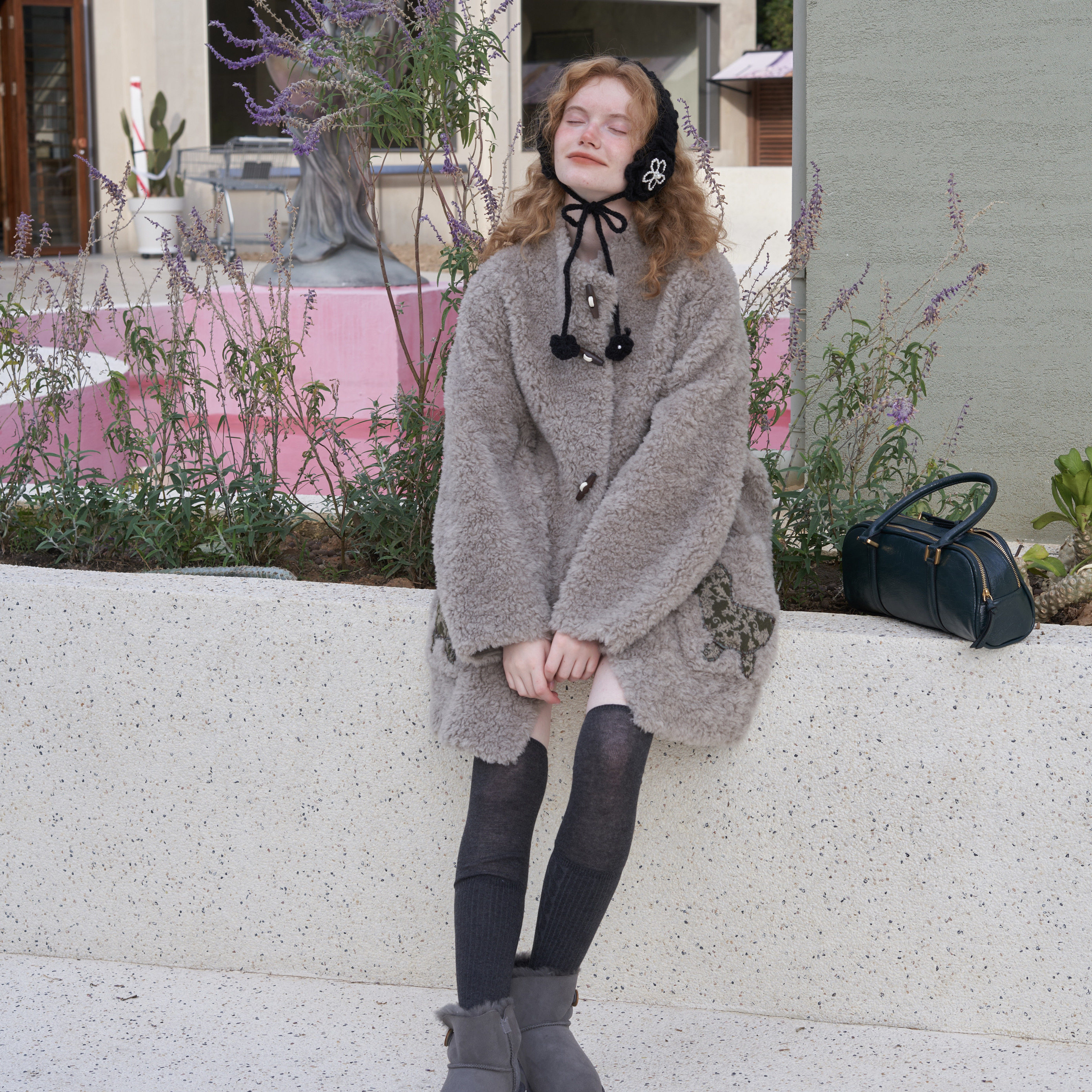 星山袋 高级灰100%羊羔毛大衣 原创小鸭子宽松加厚保暖毛茸茸外套,女装/女士精品,皮草,淘宝优惠券,粉丝福利购,淘宝优惠卷