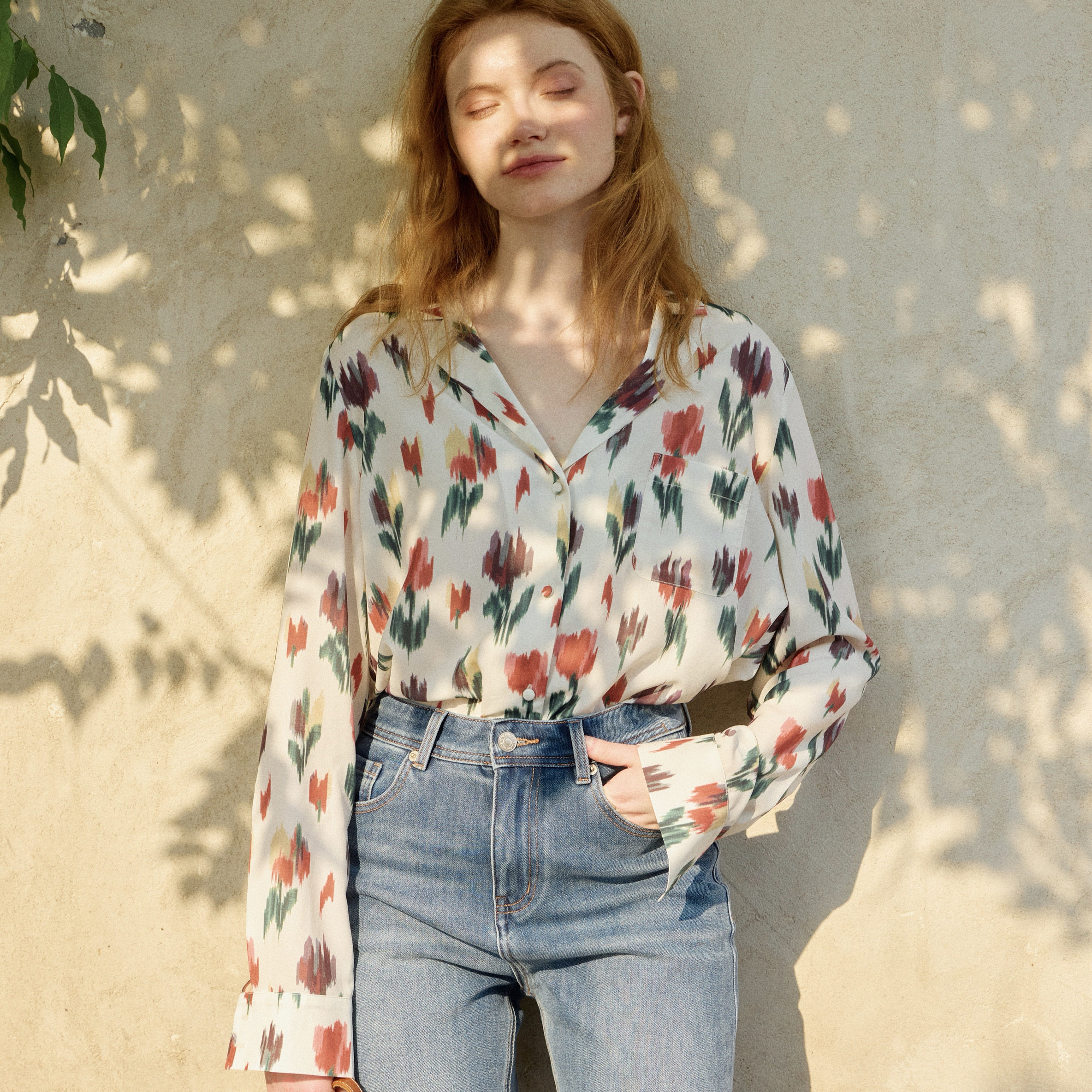 星山袋 法式印花复古衬衫 显瘦丝滑v领雪纺衫高级感衬衣新款长袖,女装/女士精品,衬衫,淘宝优惠券,粉丝福利购,淘宝优惠卷