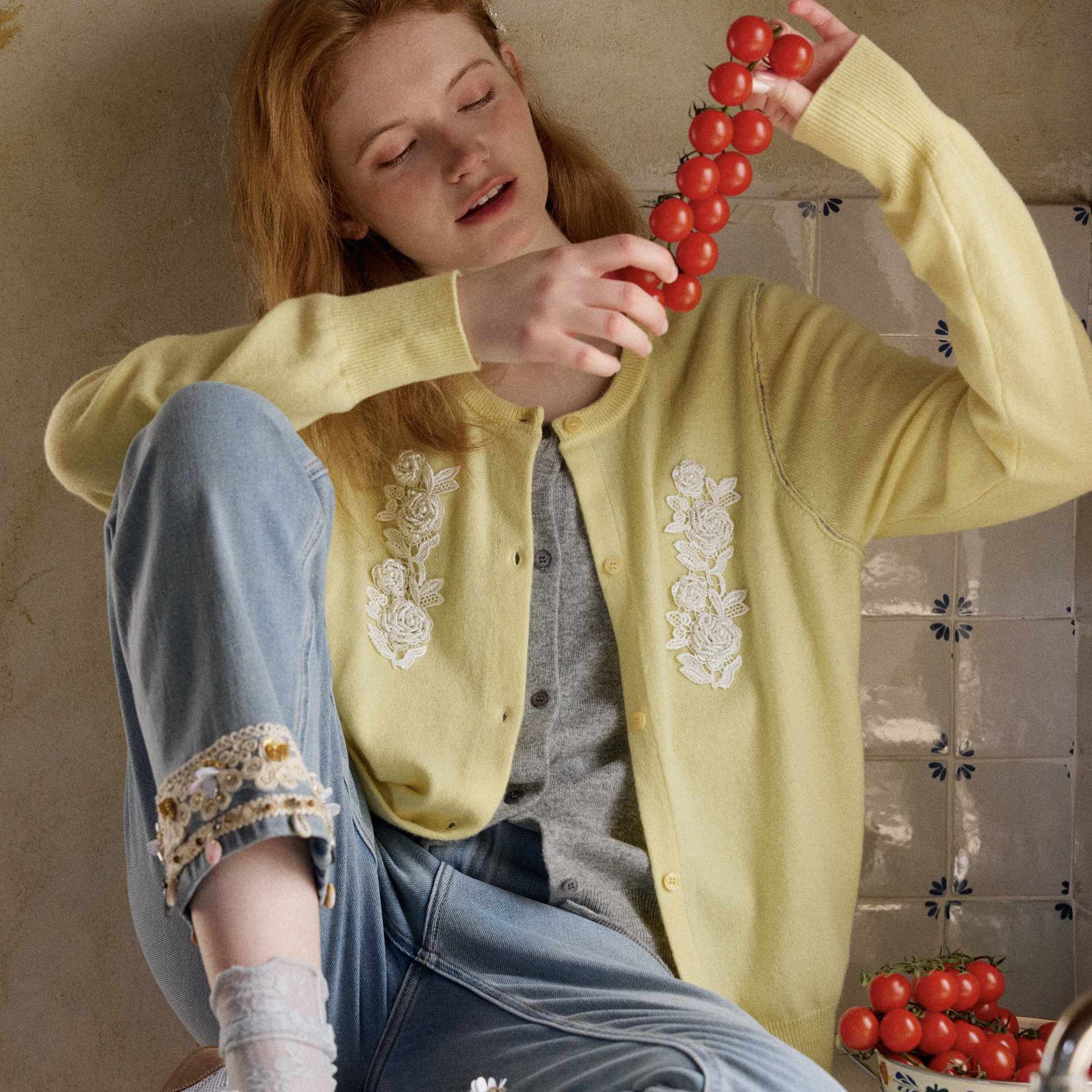 星山袋假两件套针织外套