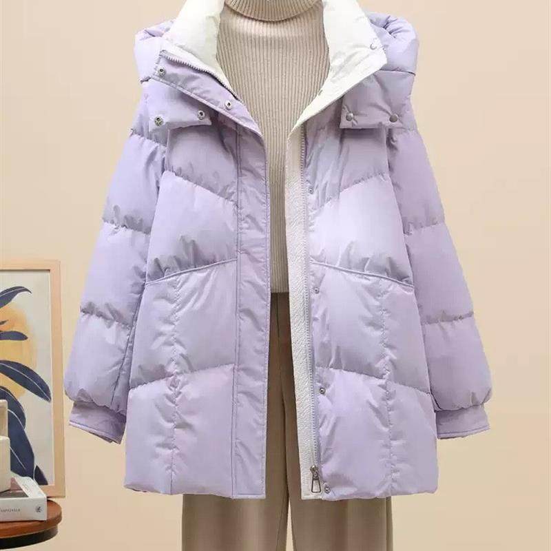 爆款冬季2025年新款韩版小个子羽绒棉服女中长款洋气加厚棉衣外套