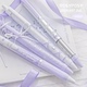 RosyPosy柔设梦幻紫芭蕾绑带中性笔ins高颜值少女心学生按动黑笔