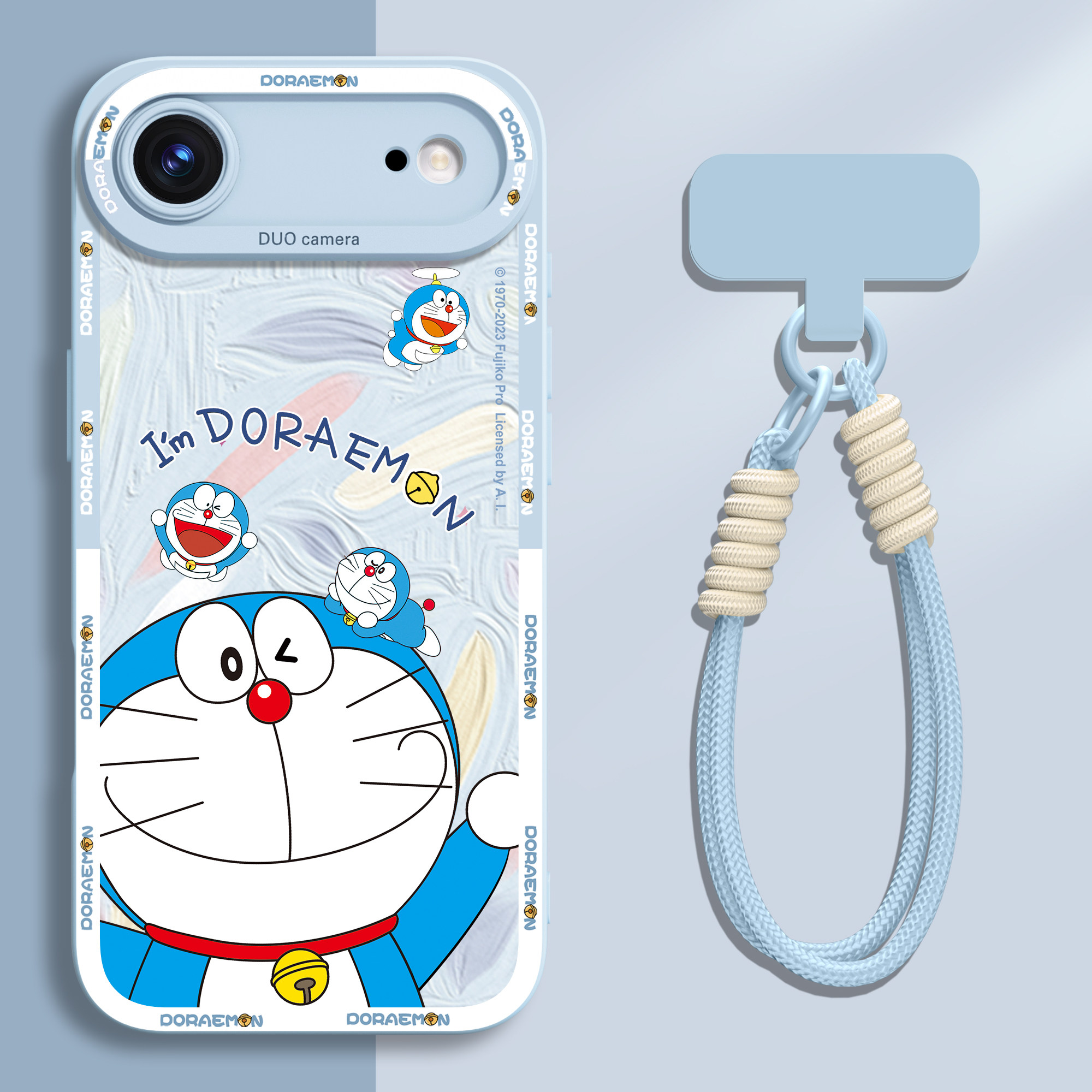 哆啦A梦适用iphoneair手机壳带挂绳苹果air硅胶ipho