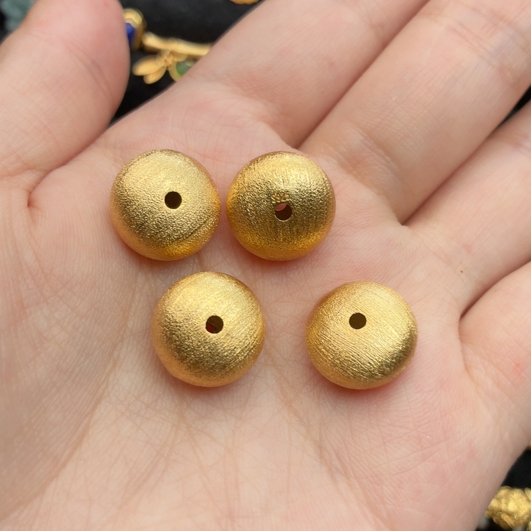 纯银拉丝飞碟一枚13.5*7.7mm