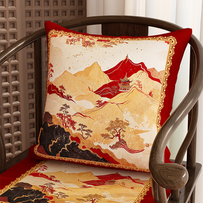 高端中式座椅背靠山靠垫沙发抱枕
