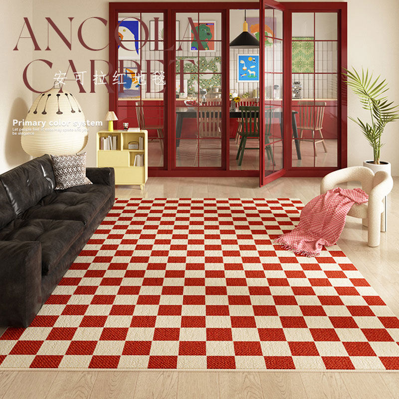 复古安可拉红客厅免打理地毯