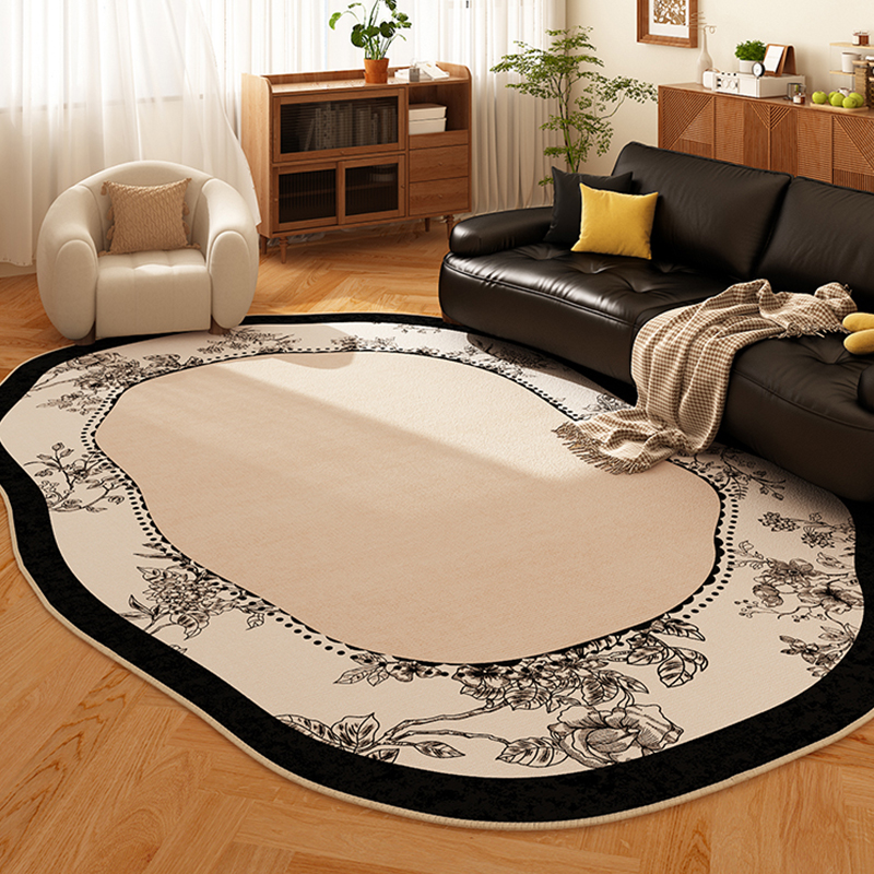 法式异形地毯客厅2025新款可擦免洗中古风卧室床边毯沙发茶几地垫