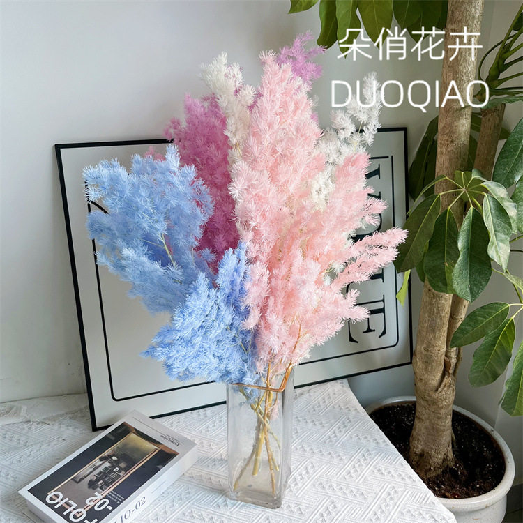 蓬莱松干花永生花北欧风网红花束高级轻奢家居摆设插花真花树枝
