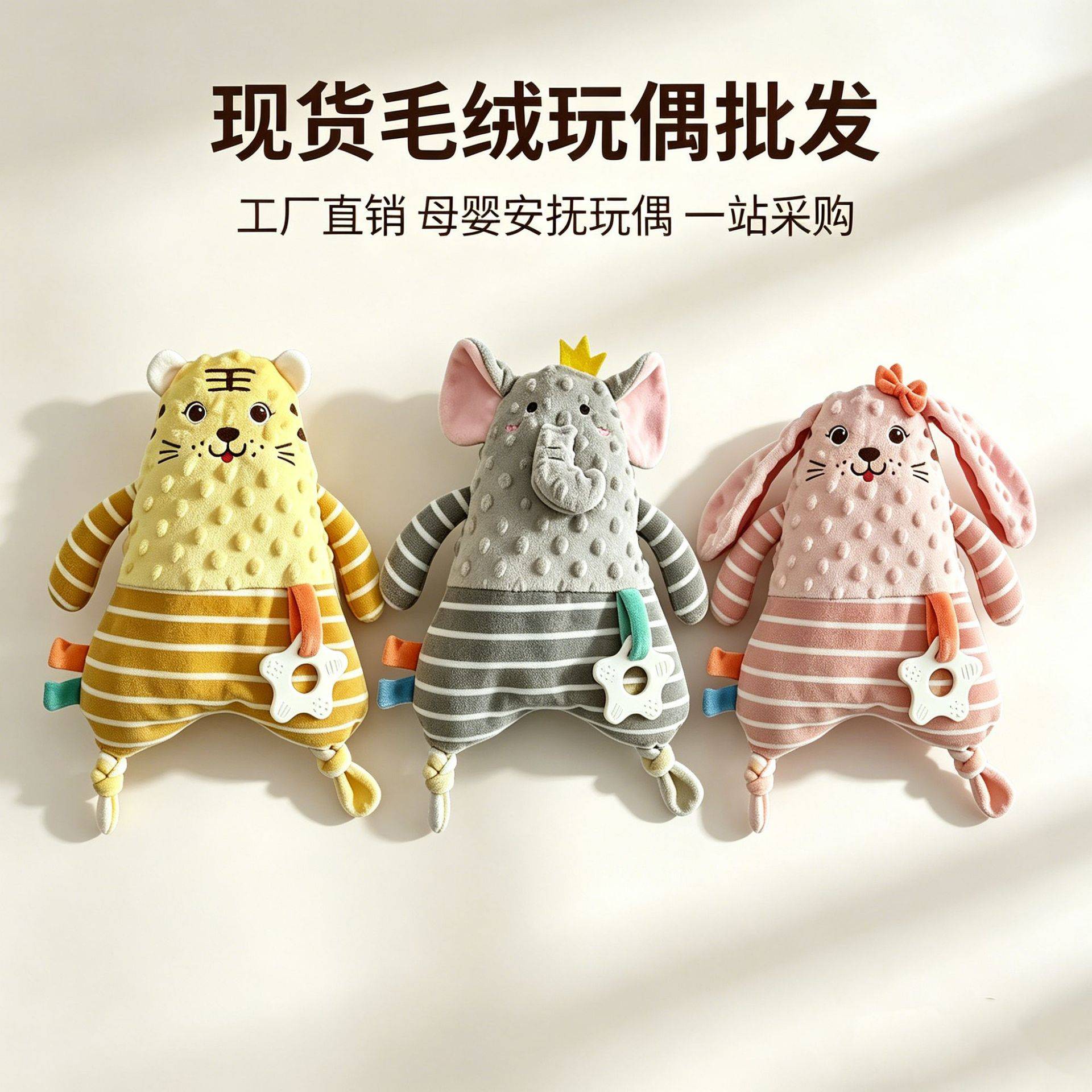婴儿安抚玩偶可入口安抚巾宝宝安抚睡眠娃娃婴幼儿豆豆绒玩具