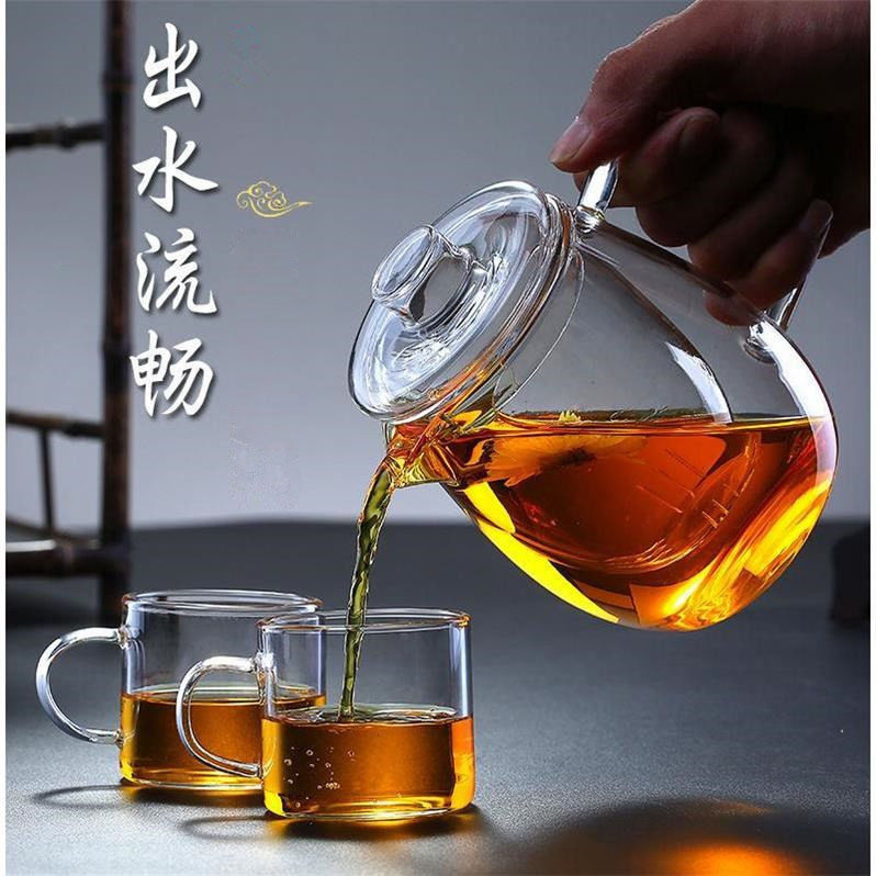高硼硅玻璃泡茶壶花茶壶带过滤红茶功夫茶具大容量大鸭嘴企鹅茶壶