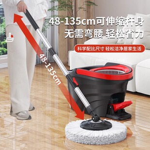 拖把桶套装家用便捷踩踏拖地拖布客厅卧室免手洗一拖净旋转拖布