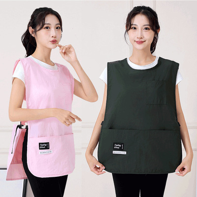 时尚新款马甲围裙防水防油家用厨房餐饮咖啡师工作服坎肩