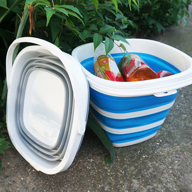 可折叠塑料桶带手柄10升式清洁桶可折叠水桶多用途宠物清洁桶